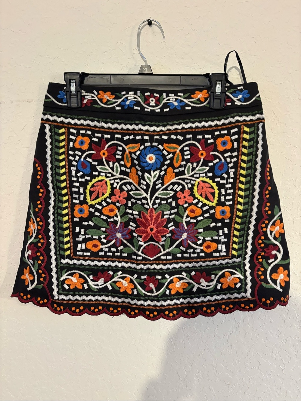 Lulu's Black Embroidered Floral Mini Skirt